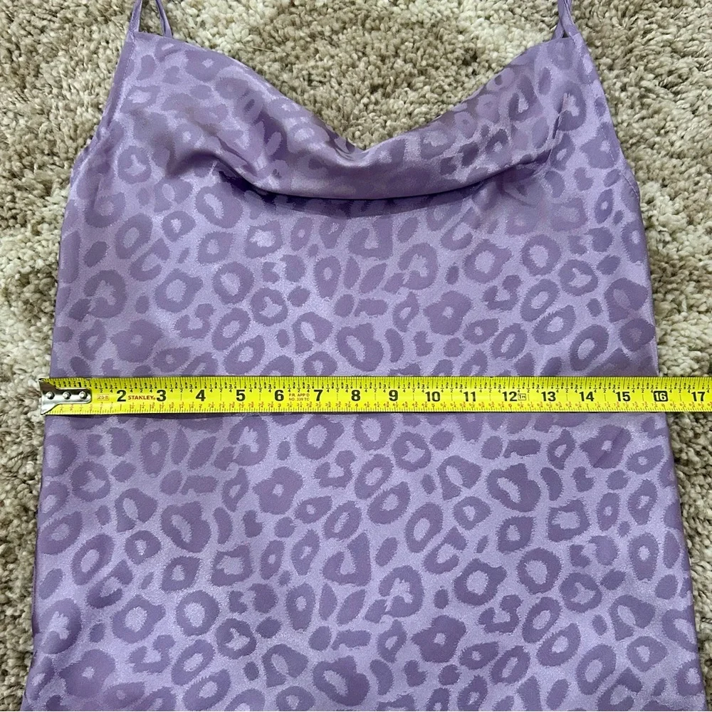Nasty Gal Cat Fight Satin Purple Leopard Print Sleeveless Camisole - Picture 7 of 8